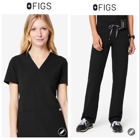 Figs Tops Figs Black Scrub Set Poshmark